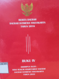 Image of BERITA DAERAH DIY TAHUN 2016 BUKU IV