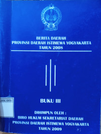 Image of BERTA DAERAH PROVINSI DIY TAHUN 2008 BUKU III
