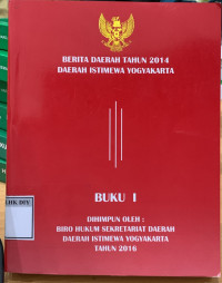 Image of BUKU DAERAH TAHUN 2014 DAERAH ISTIMEWA YOGYAKARTA BUKU I