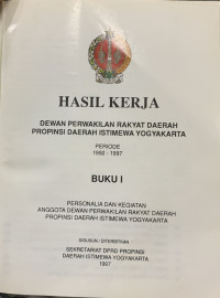 Image of Hasil kerja DPRD DIY Periode 1992-1997 Buku I